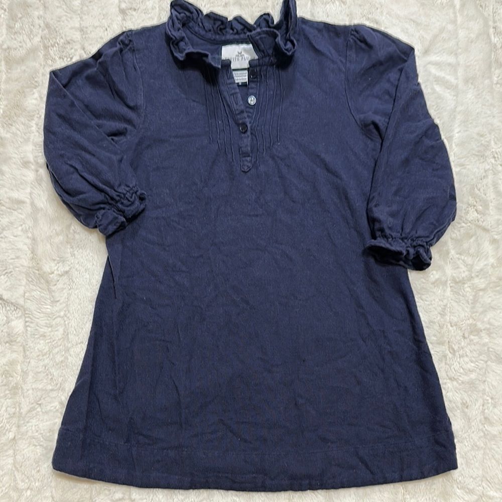 VGUC petit plume navy flannel long sleeve nightgown size 6